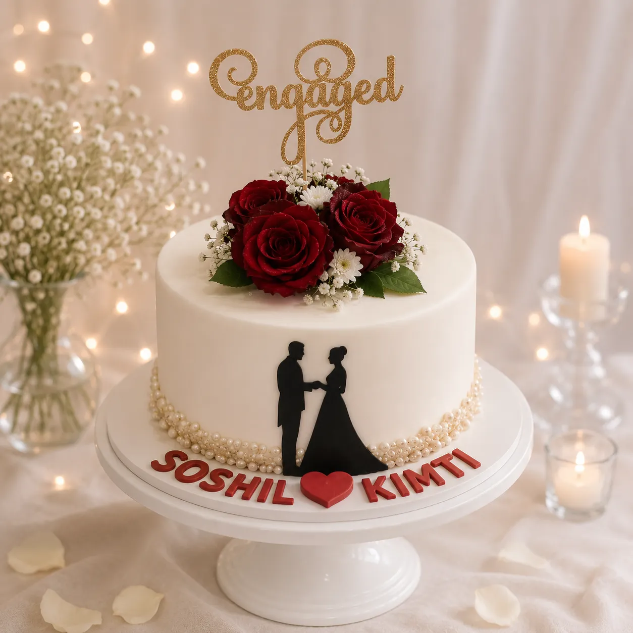 Rose Engagement Cake