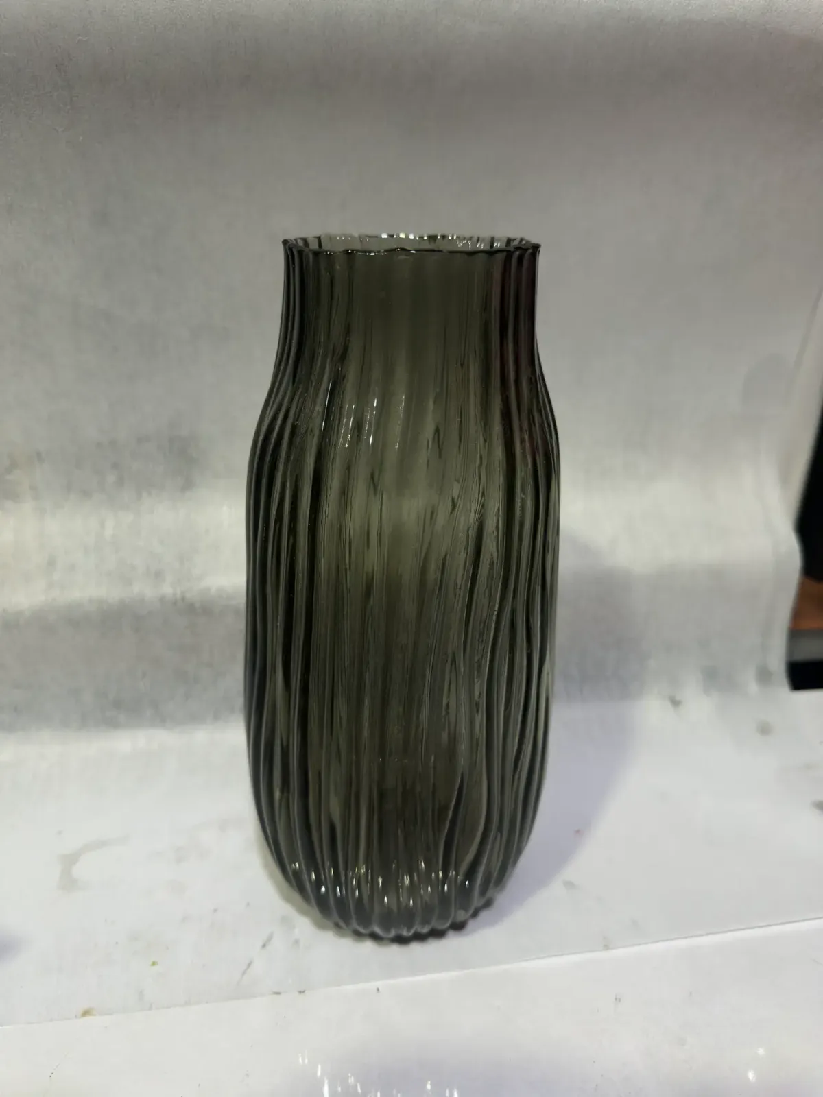 Black Glass Flower Pot